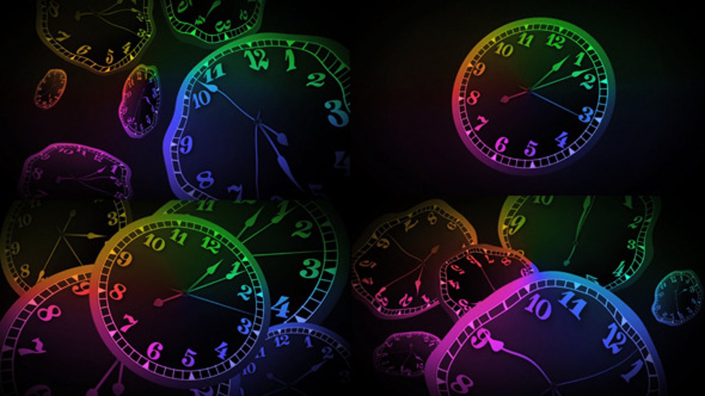Abstract Rainbow Clocks Moving and Melting through Time, Backgrounds ...
