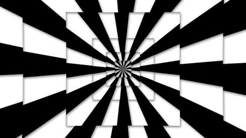 Hypnotic Black and White Expanding Geometric Illusion Background