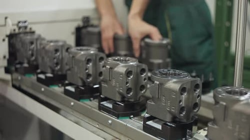 Ouvrier d'usine contrôlant la qualité de la production sur la