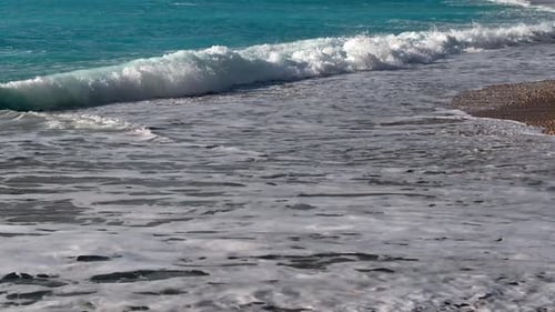 Waves Crashing on the Shore, Beach and Ocean
