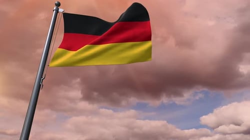 Realistic German Flag Waving Animation