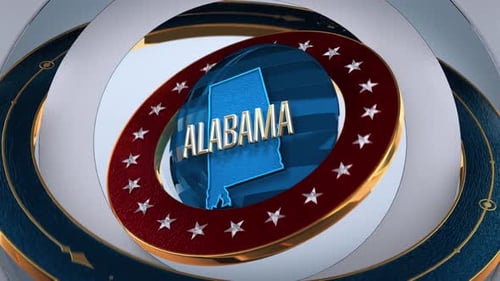 Patriotic USA Map Reveal with Gold Rings Animation