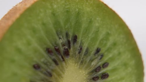 Extreme Close Up of Fresh Cut Kiwi Fruit