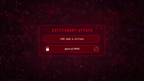 Concept de piratage de mot de passe système de dictionnaire