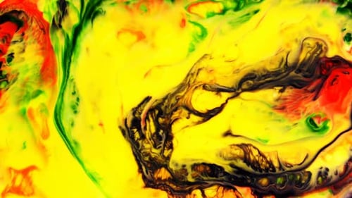 Colorful Paint Mixing in Abstract Pattern