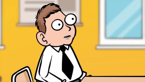 Animated Male Character Surprise Reaction in Flat Design Style