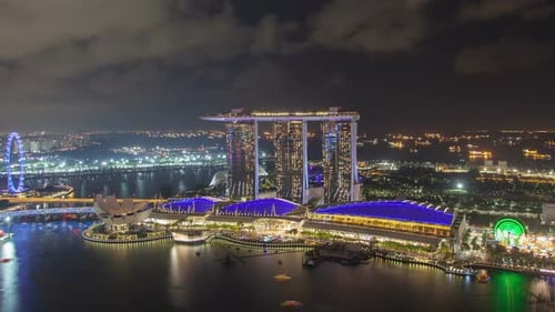 Singapore Night Skyline Marina Bay Sands