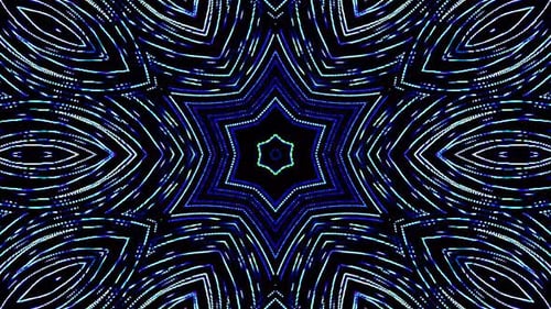 Abstract Geometric Blue Glowing Lines Kaleidoscope Motion Background
