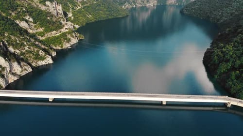 Aerial View To Clear Blue Mountain Lake, Montenegro