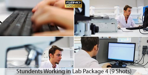 Scientist Working with Computer in Modern Laboratory