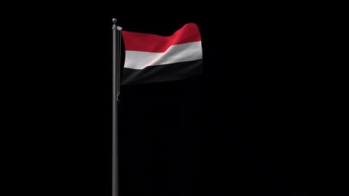 Realistic Waving Yemen Flag Loop for National Representation