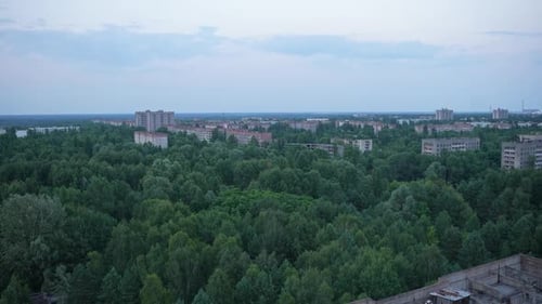 Panoramablick auf die verlassene Stadt Pripyat