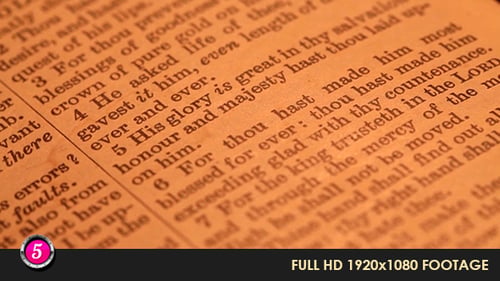 Close Up of Text in a Bible