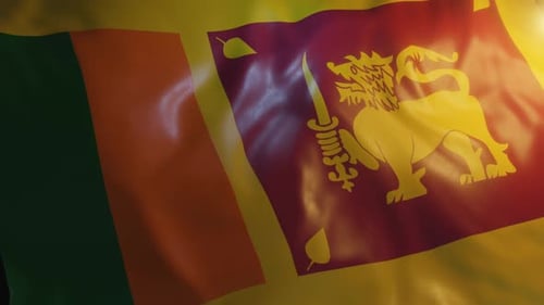 Waving Flag of Sri Lanka Smooth Loop
