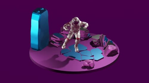 Astronaute essayant de flotter sur la lune