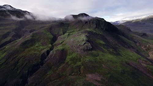 Aerial View of a Green Mountainous Landscape