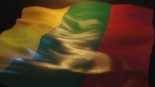 Mali National Flag Realistic Waving Animation