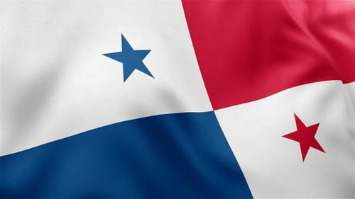 Waving Panama Flag with Realistic Fabric Texture