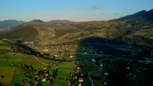 Aerial View of Green Mountain Village Landscape