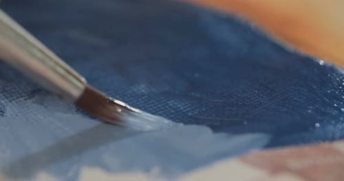 Photo macro d'une peinture d'artiste à l'aquarelle et à l'acrylique