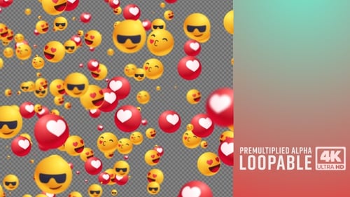 3D Emoji Crowd Funny Background Apha Channel