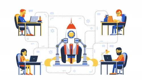 Startup Teamwork Starte Rocket