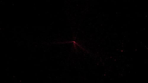 Rote Partikel beleuchten Balken