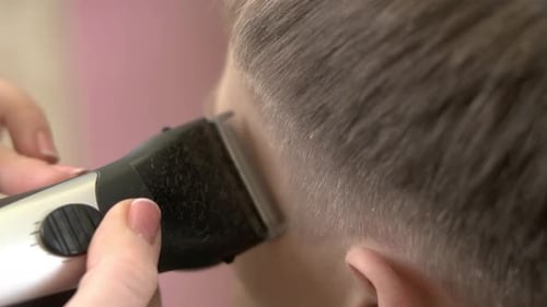 Close Up Haircut with Electric Razor at Home