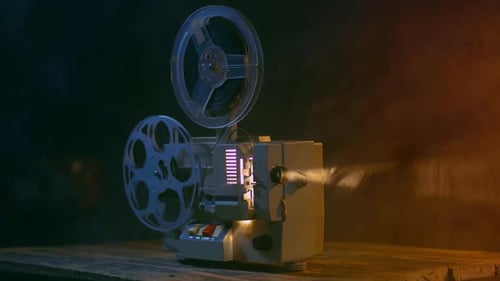 Vintage 8mm Film Projector in Operation