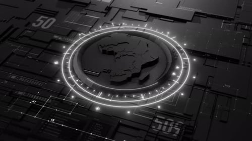 Futuristic Digital Map of Africa with Data and Network Overlay