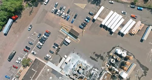 Panoramic Aerial View of Chemical Industry Zone in Tanks for Chemical Industrial System Plant