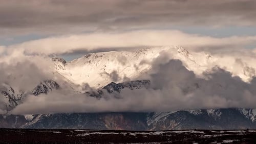 Time Lapse Mountain Snow Clouds