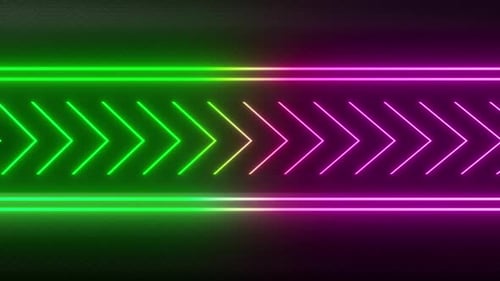 Dynamic Neon Arrows Cyberpunk Background Loop
