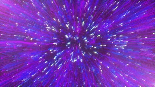 Futuristic Hyperspace Warp Speed Light Streaks Animated Background