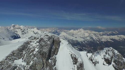 Flying Around Summit Cross in Winter