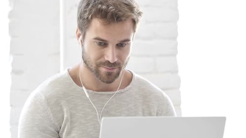 Online Video Chat By Man at Work