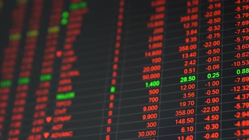 Stock Market Price Board in Economic Crisis