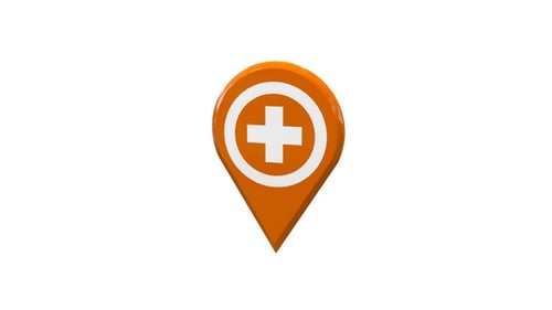 Animated 3D Medical Location Pin Icon