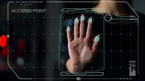 Hand Scanner Check User Biometrics Grant Application Successful Access Closeup