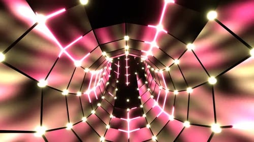 4K Neon Light Tunnel Futuristic Cyberpunk | Technology Motion Background Loop