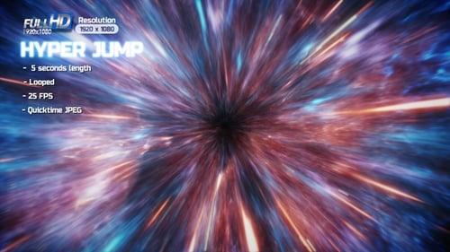 Futuristic Hyperspace Jump Warp Speed Travel Tunnel Background
