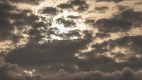 Grey Ominous Clouds with Backlit Sunlight