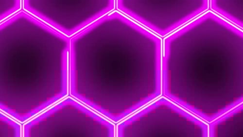 Animación de vídeo 4K abstracta sin interrupciones Vídeo animación de nido de abeja de abstracción de neón brillante