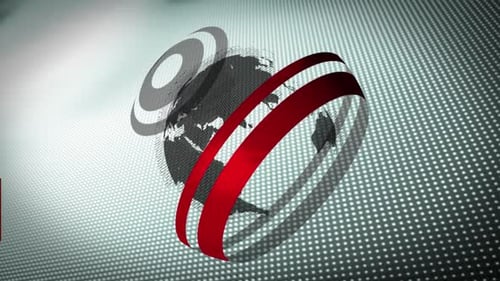 Animation of words Breaking News written on a banner with globe