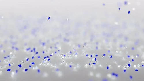 Sparkling Blue and Silver Particles Falling Background