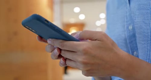 Close up of woman use of mobile phone