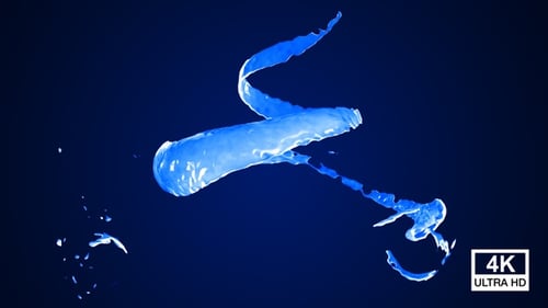 Twisted Blue Paint Splash V6 4K