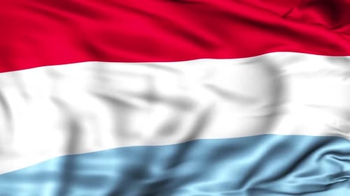 Waving Flag of Luxembourg with Realistic Fabric Motion