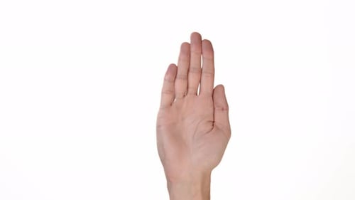 Rotating Hand Gesture on Clean White Backdrop