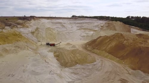 Sand pit for construction - aerial